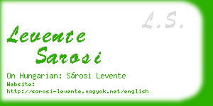 levente sarosi business card