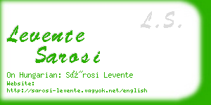 levente sarosi business card